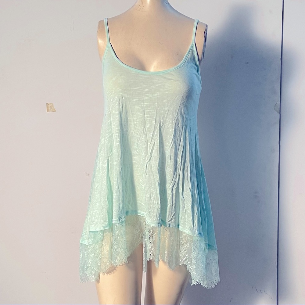 Mint Lacy Tank Top